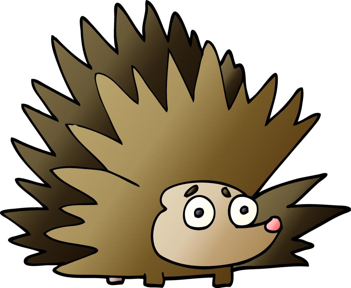 cartoon doodle spiky hedgehog vector