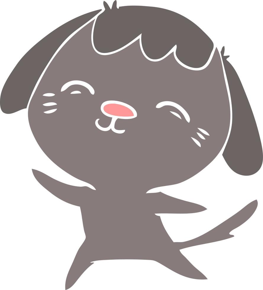 happy flat color style cartoon dog vector