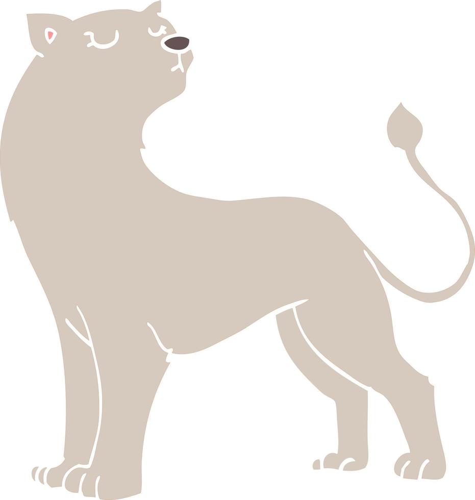 flat color style cartoon lioness vector