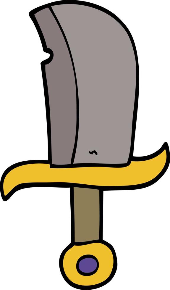 cartoon doodle dagger vector