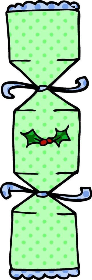 cartoon doodle christmas cracker vector