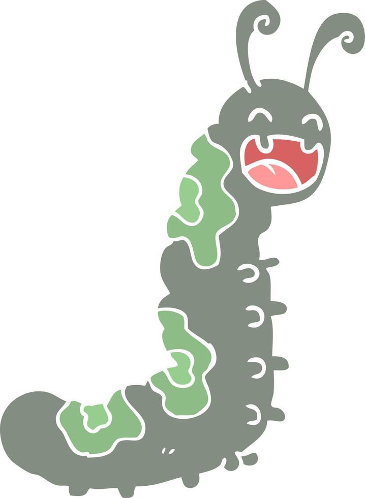 funny flat color style cartoon caterpillar vector