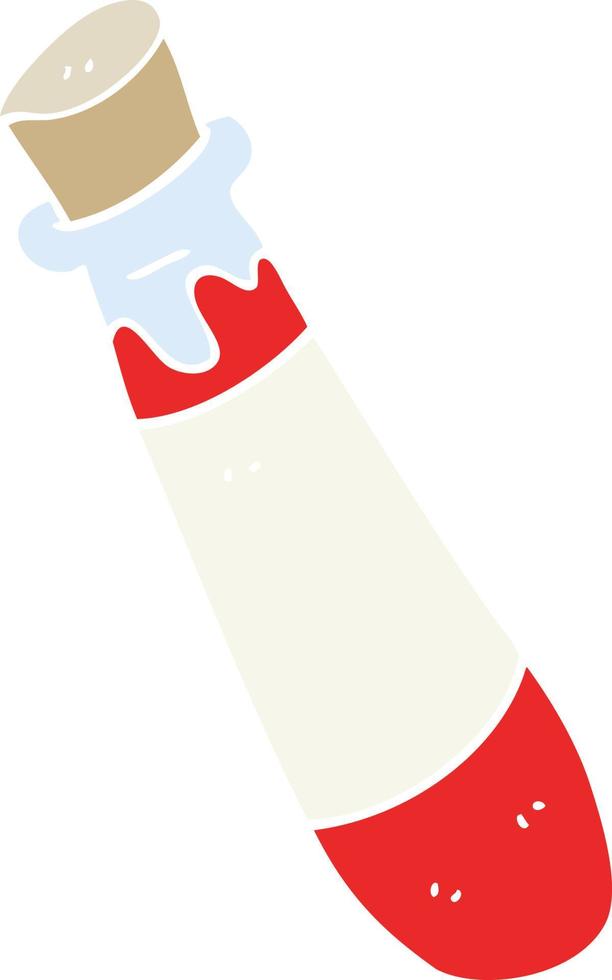flat color illustration of a cartoon vial of blood vector