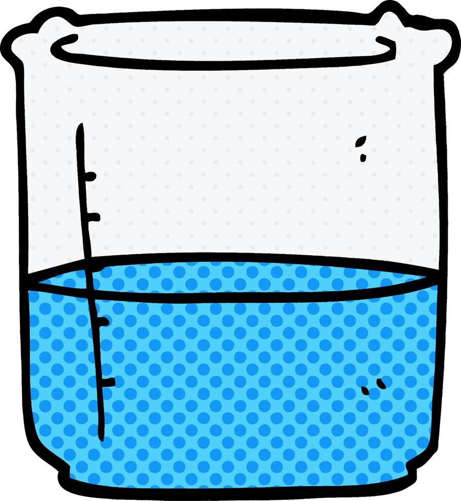 caricatura, garabato, ciencia, vaso de precipitados vector