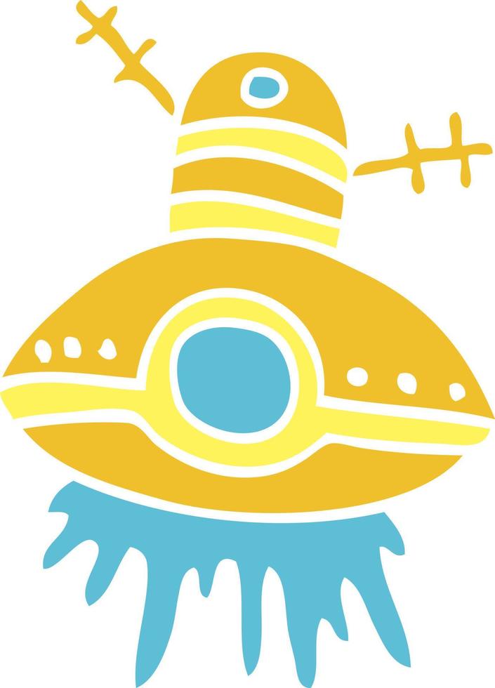 cartoon doodle alien spaceship vector