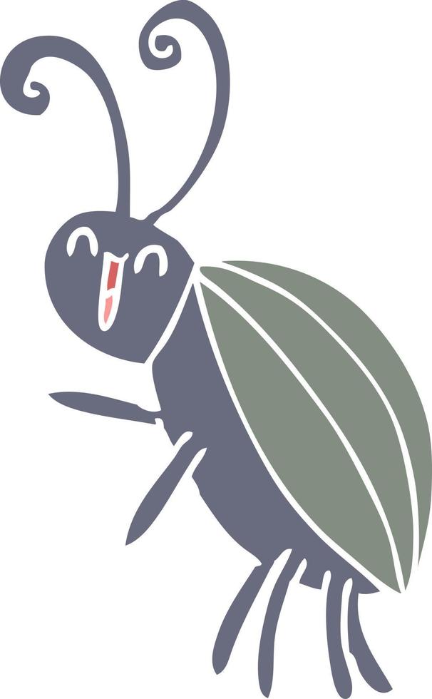 flat color style cartoon happy beetle vector