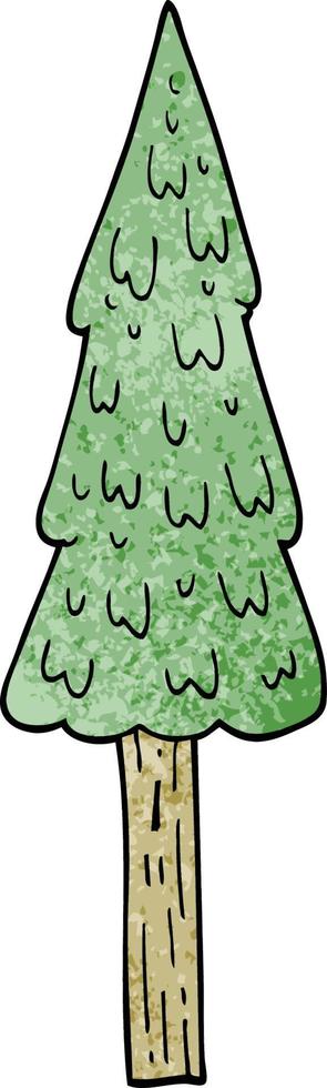 cartoon doodle pine trees vector