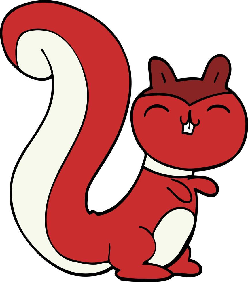 cartoon doodle happy squirrel vector
