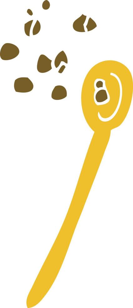 cartoon doodle cereal on a spoon vector