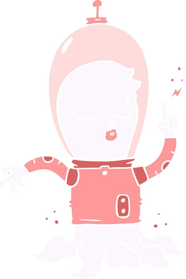 cute flat color style cartoon alien vector