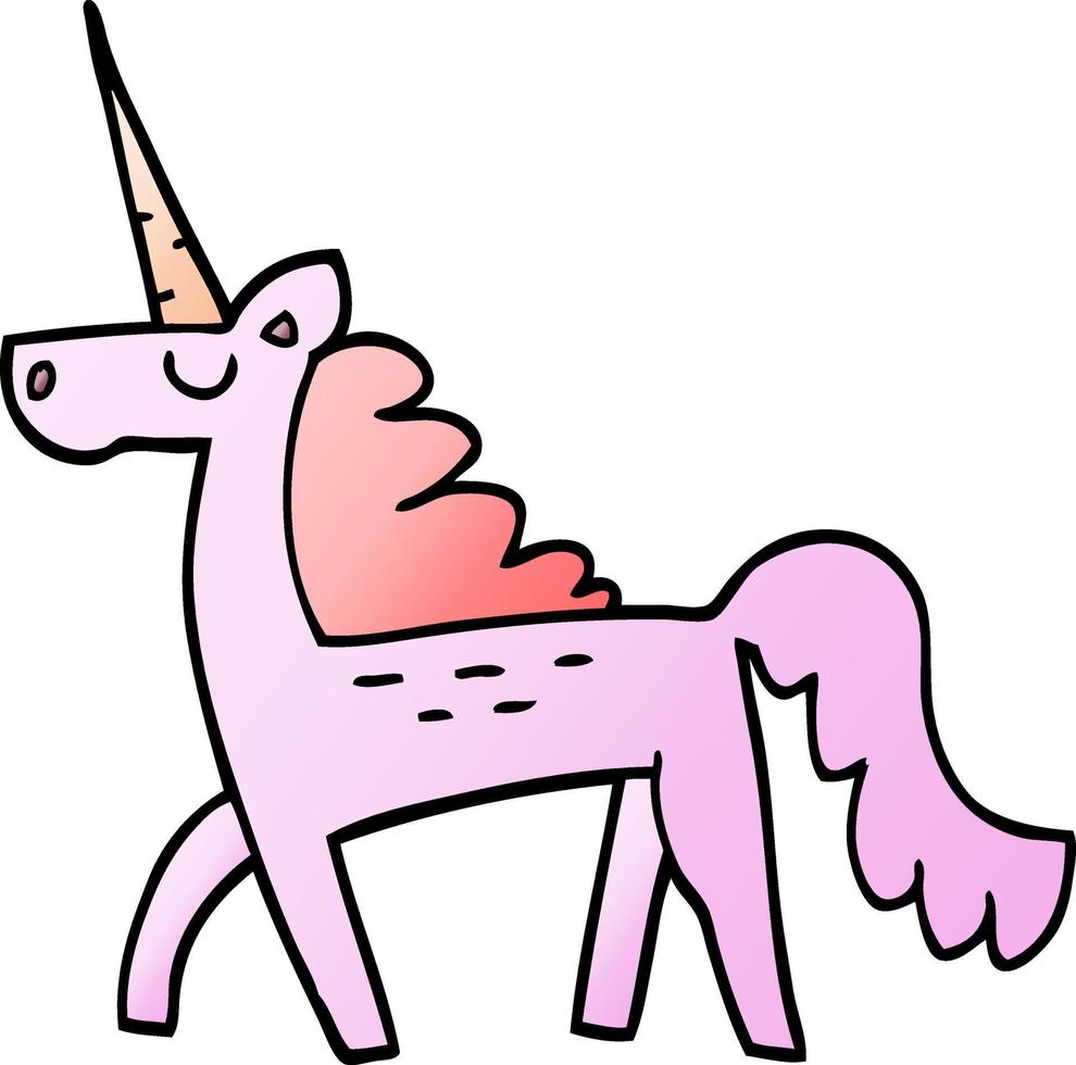 cartoon doodle magical unicorn vector