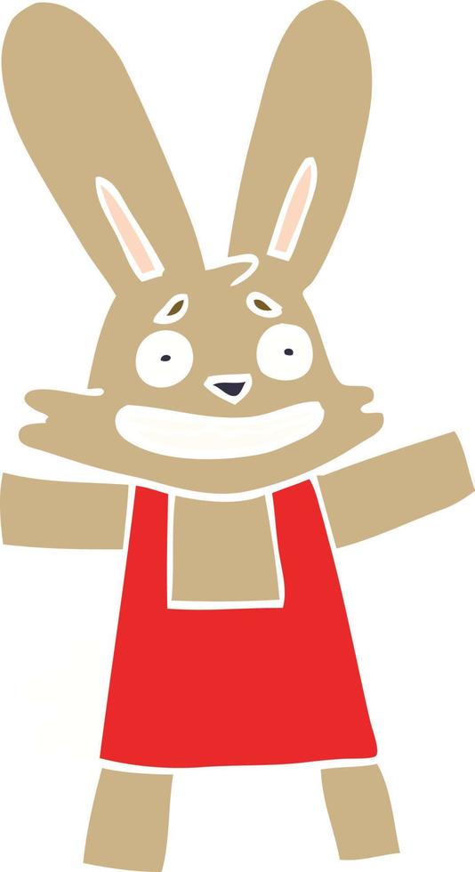cartoon doodle scared looking rabbit vector