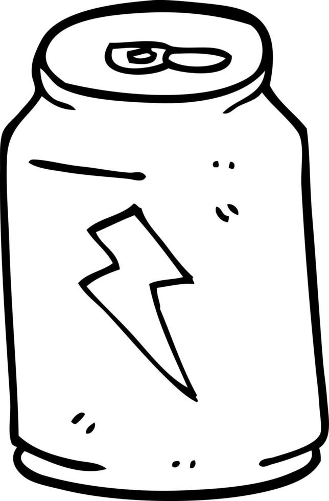 line drawing cartoon energy drink vector