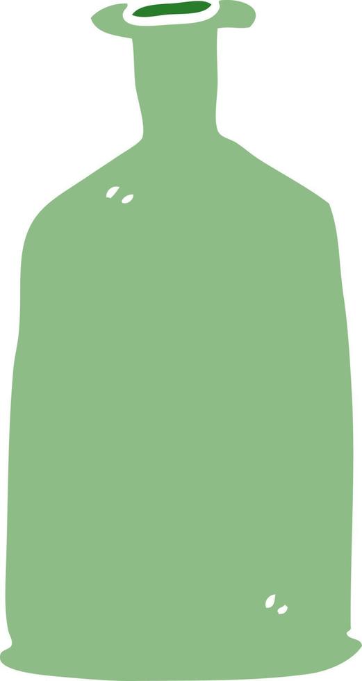 caricatura, garabato, verde, botella vector