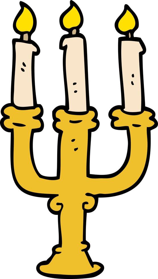 candelabro de doodle de dibujos animados vector