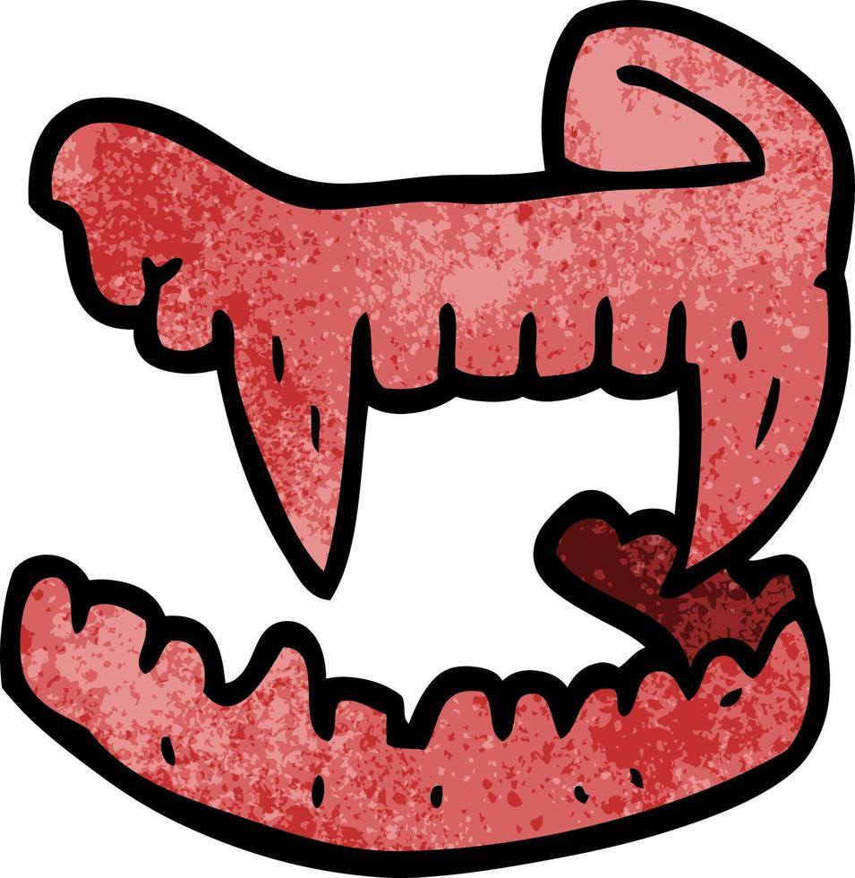 cartoon doodle halloween fangs vector