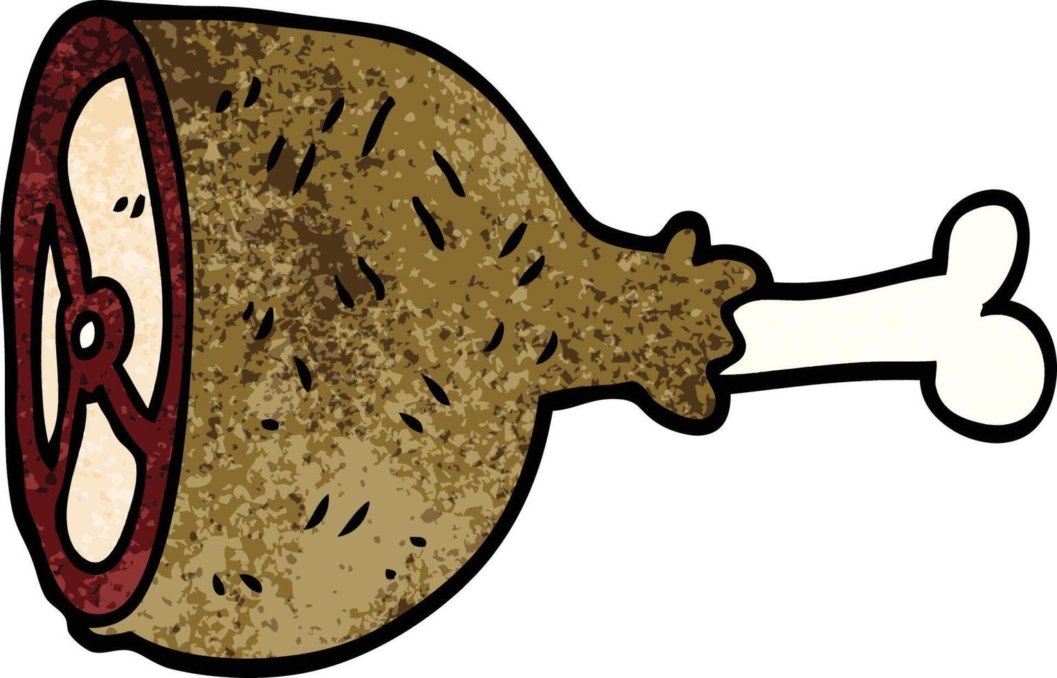cartoon doodle well cooked meat vector