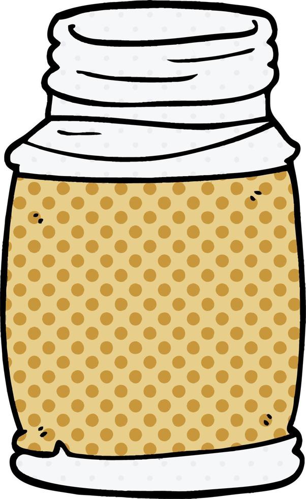 cartoon doodle of a storage jar vector