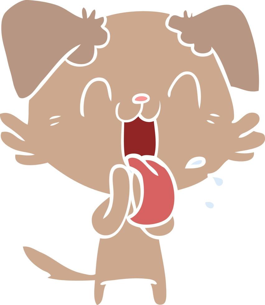 flat color style cartoon panting dog vector