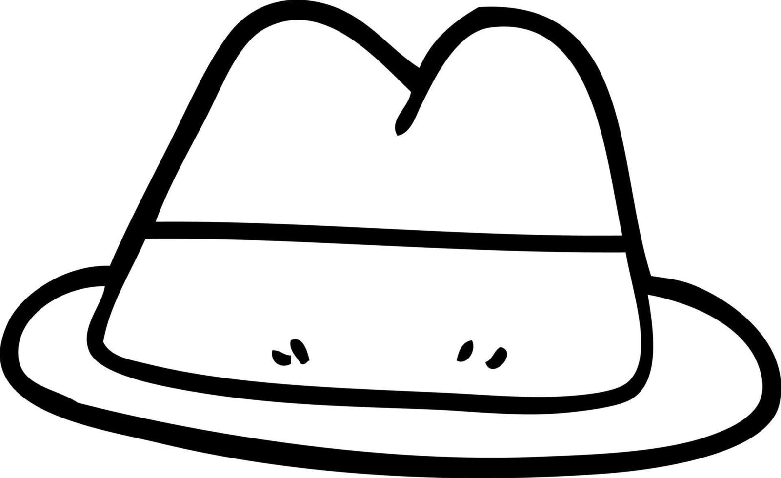 sombrero de dibujos animados de dibujo lineal vector