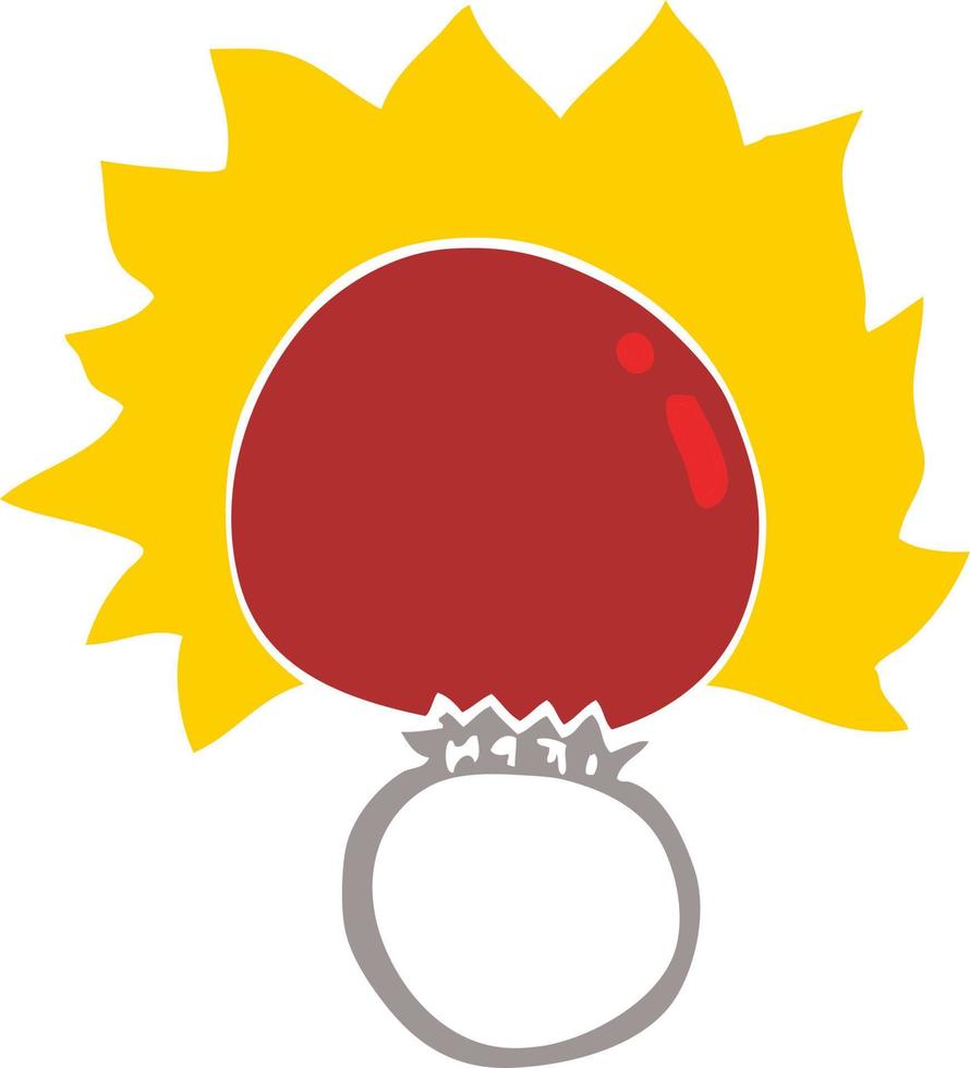 cartoon doodle fire ball ring vector