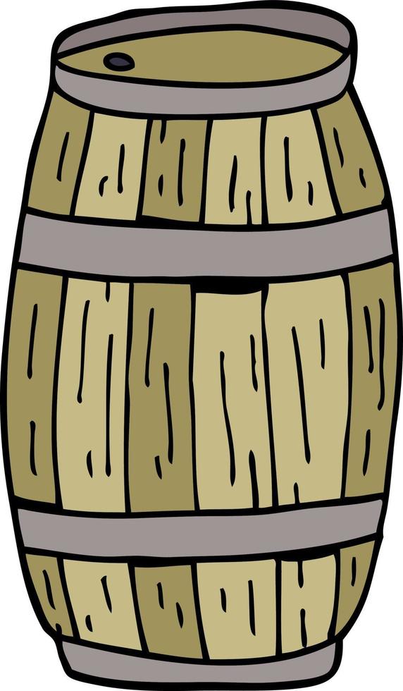 cartoon doodle beer barrel vector