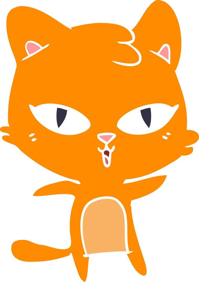 gato de dibujos animados de estilo de color plano vector