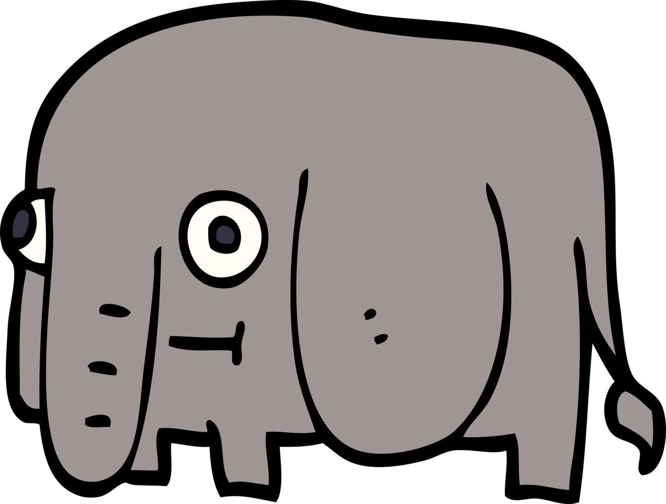 cartoon doodle elephant vector