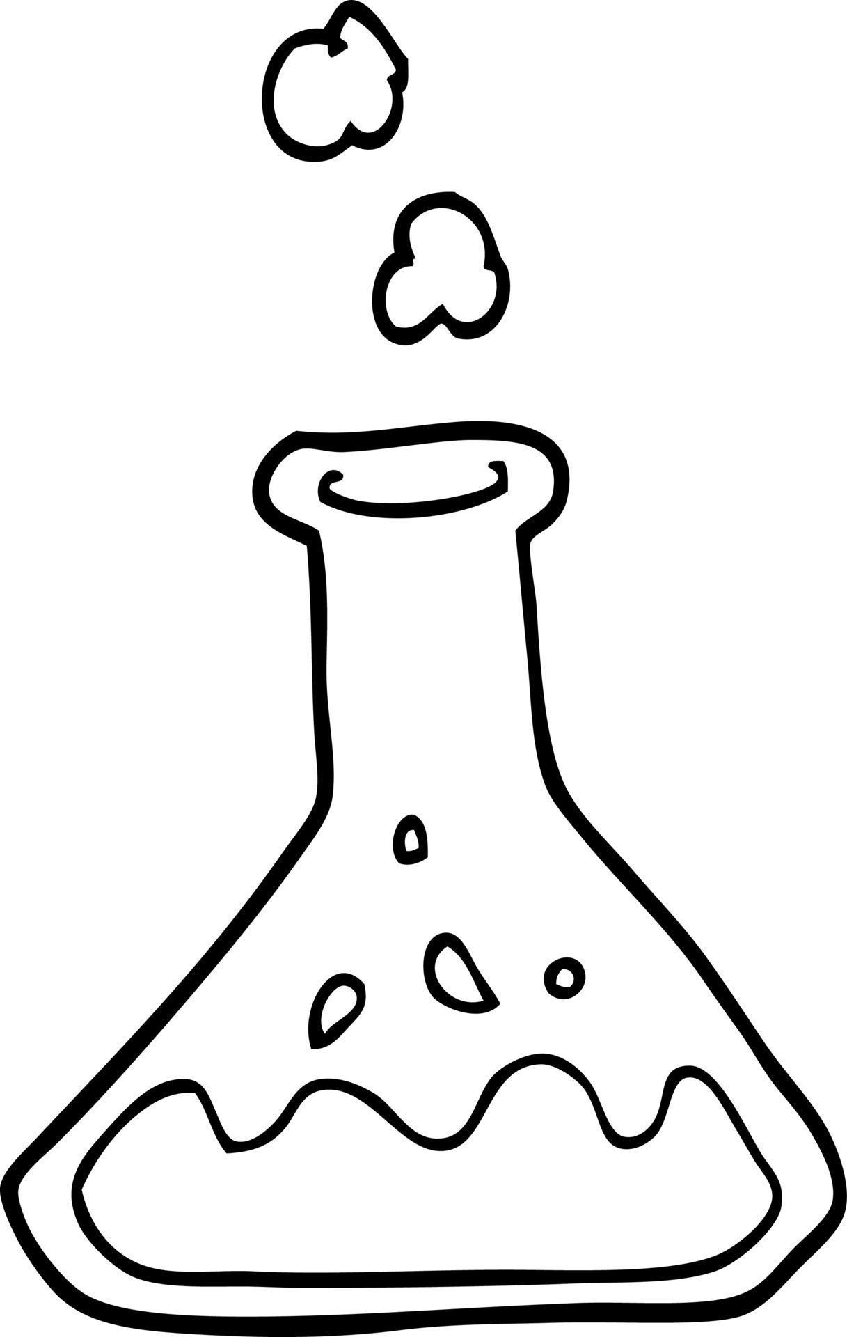 line drawing cartoon science experiment 12183802 Vector Art at Vecteezy