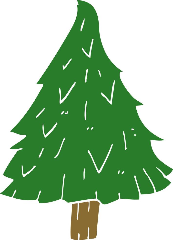 caricatura, garabato, árbol de navidad vector