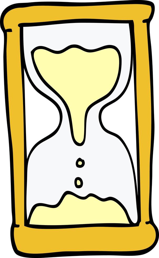 cartoon doodle hourglass vector