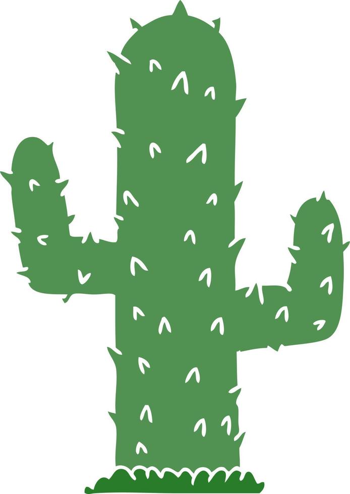 flat color style cartoon cactus vector