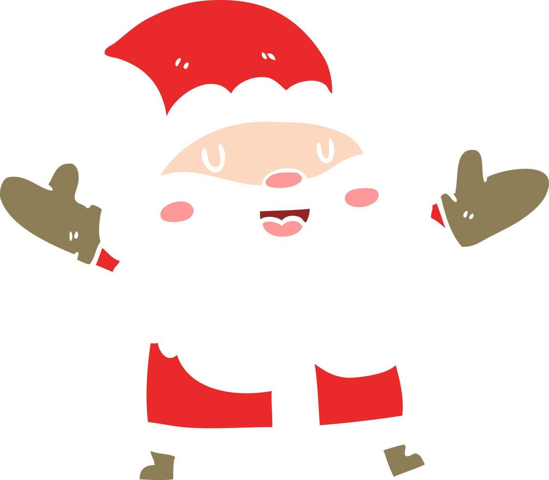 santa claus de dibujos animados de estilo de color plano vector