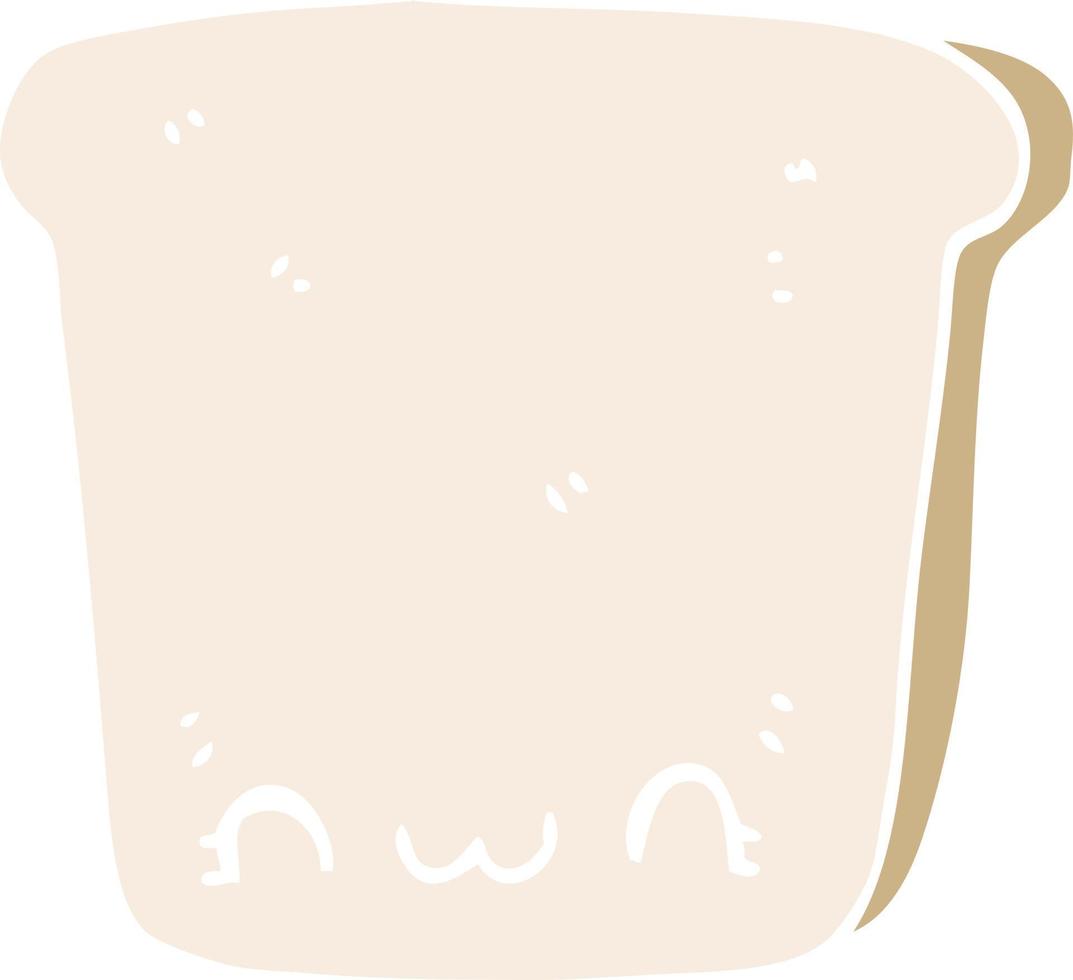 flat color style cartoon slice of bread vector