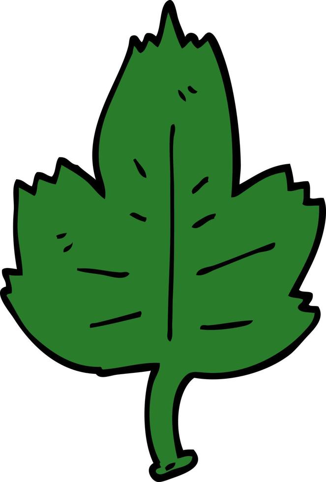 cartoon doodle leaf vector