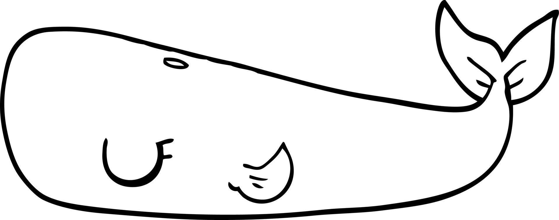 line drawing cartoon whale vector