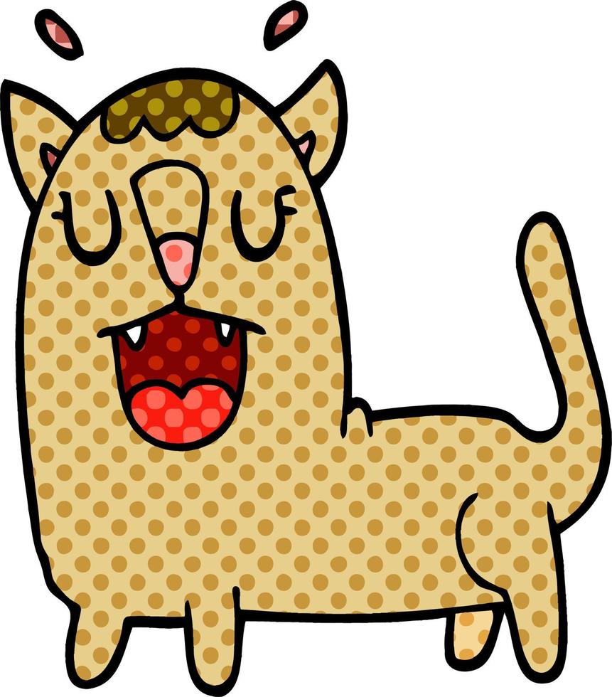 cartoon doodle funny cat vector