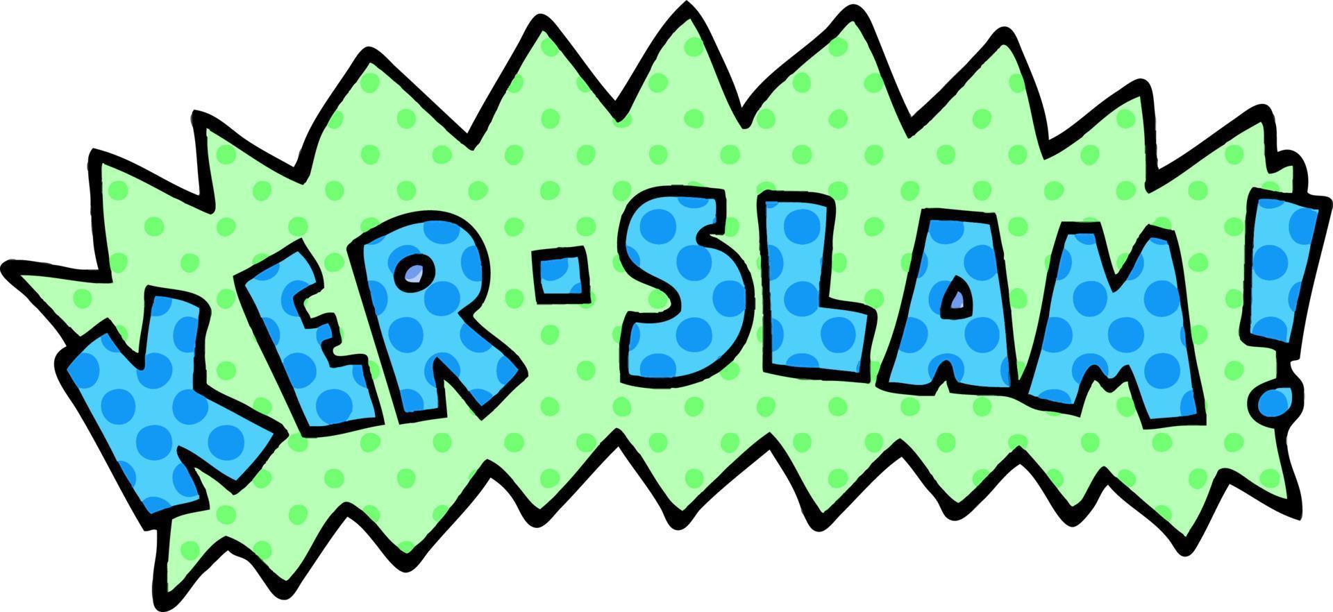 cartoon doodle words ker slam vector