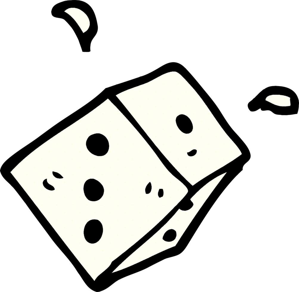 cartoon doodle rolling dice vector