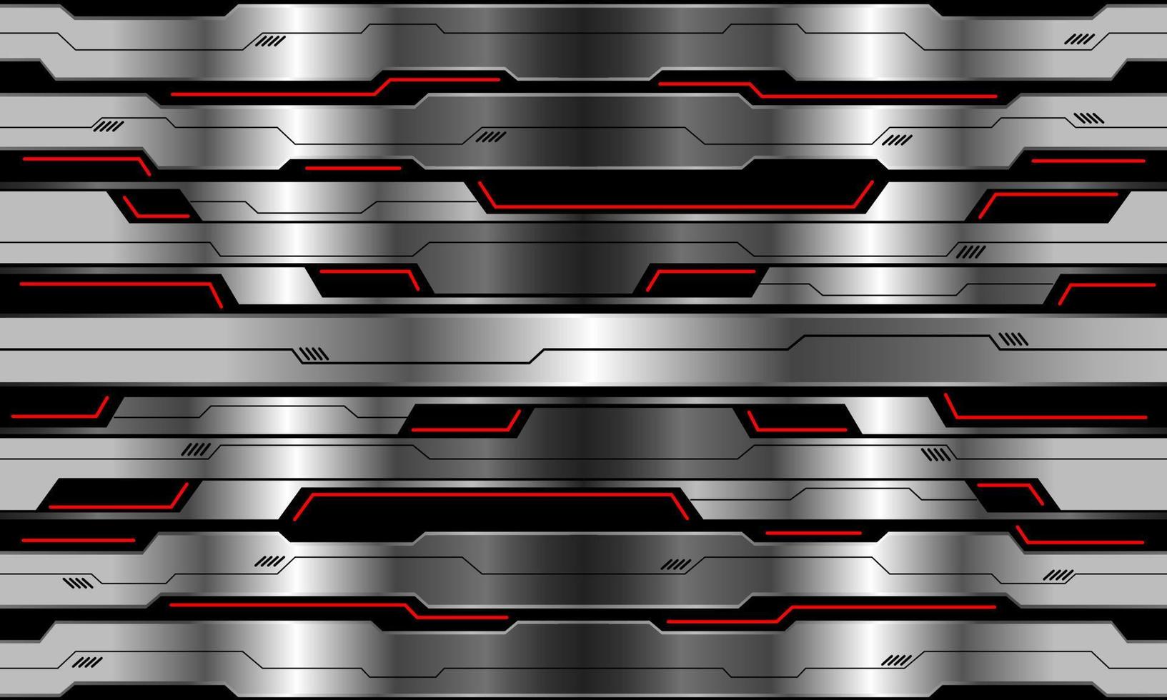 Abstract vector technology futuristic silver cyber red line power black geometric design seamless pattern background