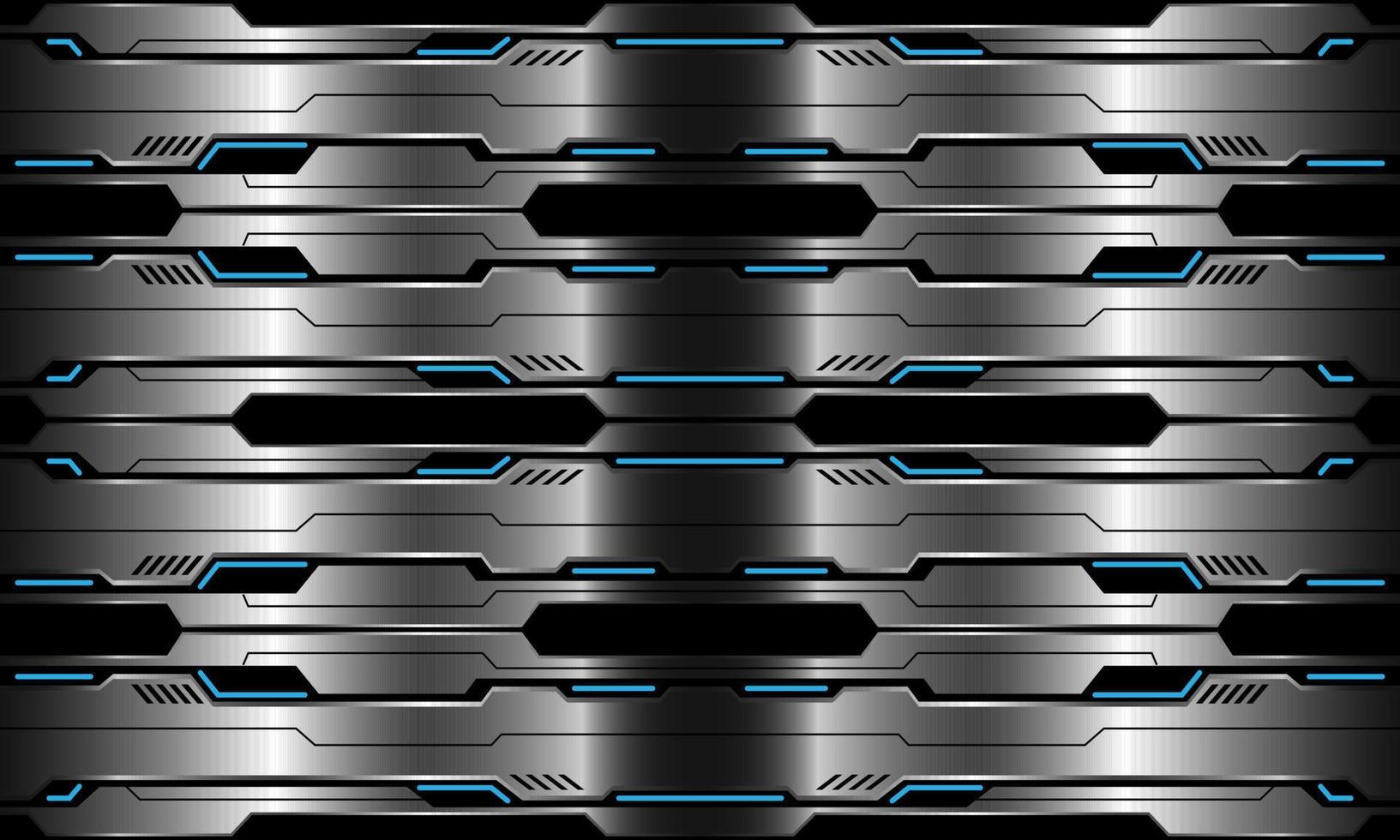 Abstract vector technology futuristic metallic cyber blue light power black geometric design seamless pattern background