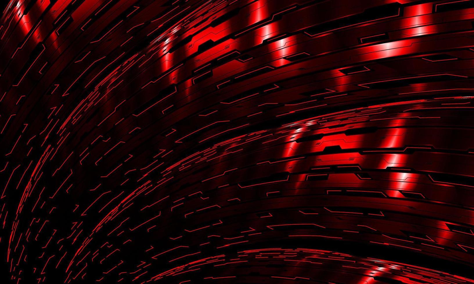 tecnología de curva 3d cibernética de metal rojo futurista en vector negro