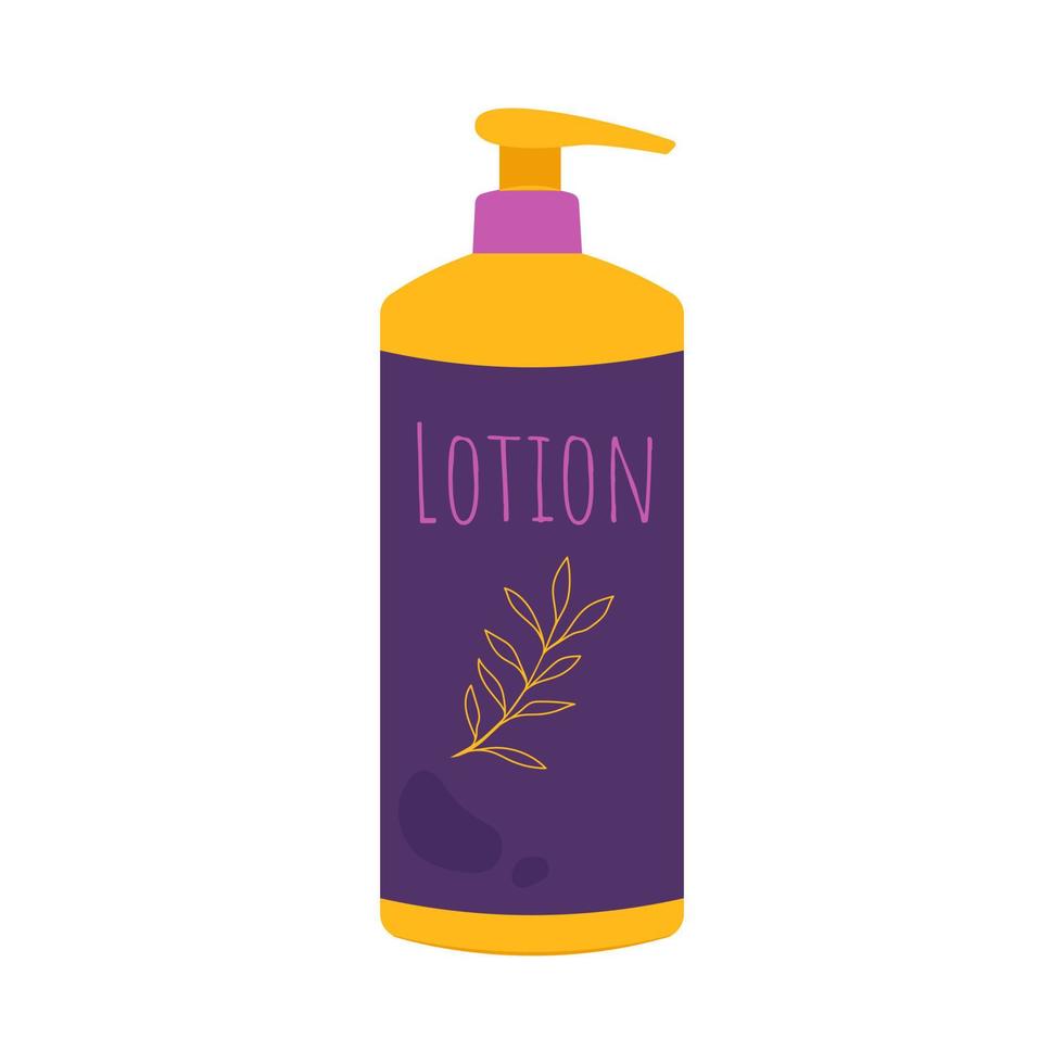 A bright jar of body care cosmetics. Body otion. Vector illustration in flat style