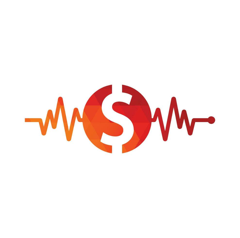 Finance Pulse logo designs concept. Finance logo designs. Health logo template vector