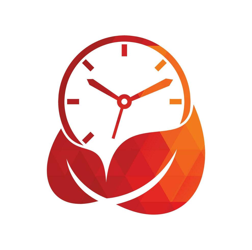 Nature time vector logo design template. Energy time and diet time logo concept.