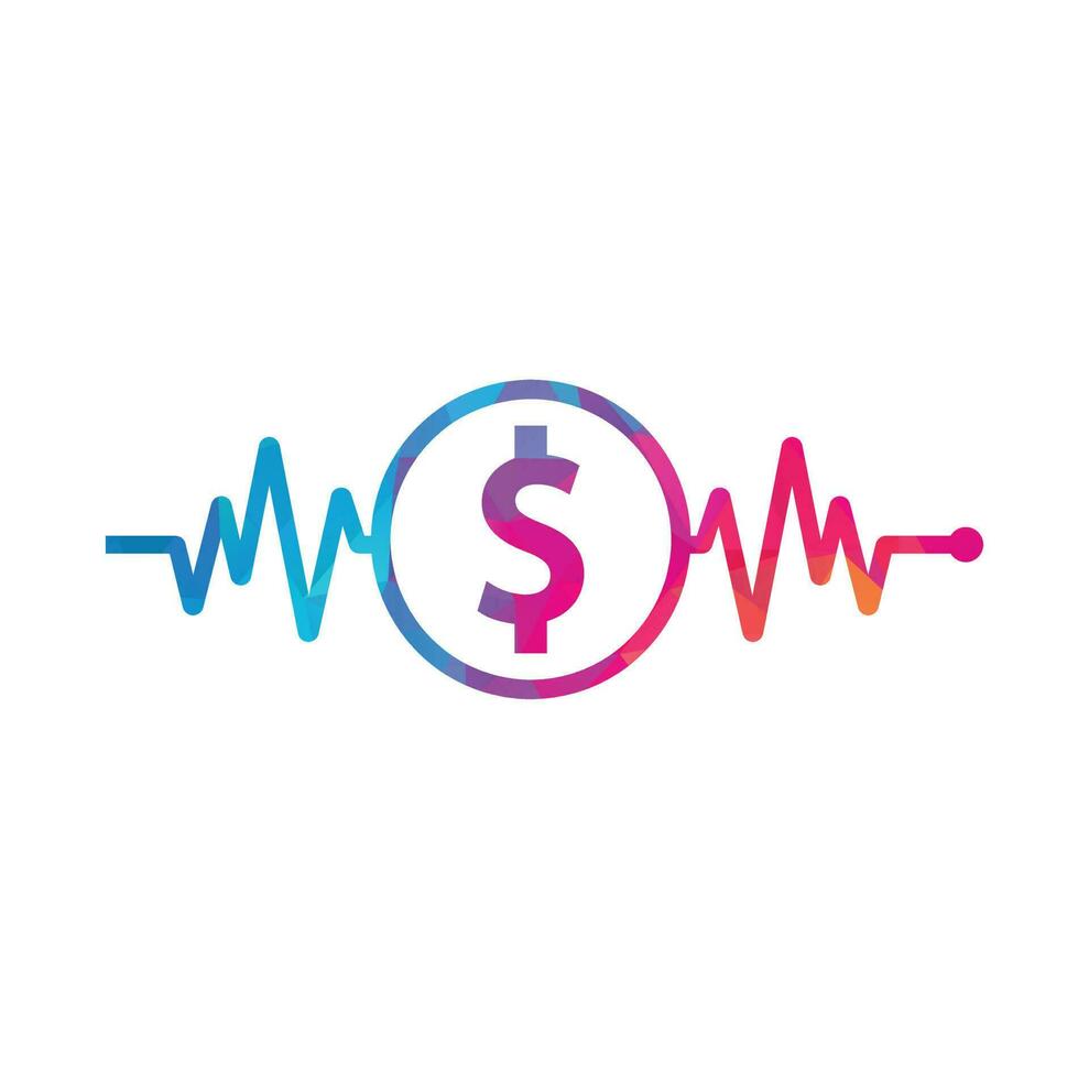 Finance Pulse logo designs concept. Finance logo designs. Health logo template vector