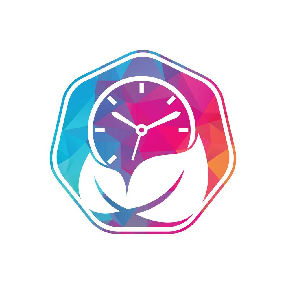 Nature time vector logo design template. Energy time and diet time logo concept.