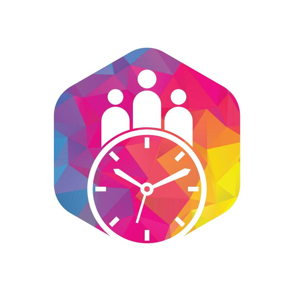 People Time Logo. time successful health logo icon vector. time logo with medical people icon silhouette. vector