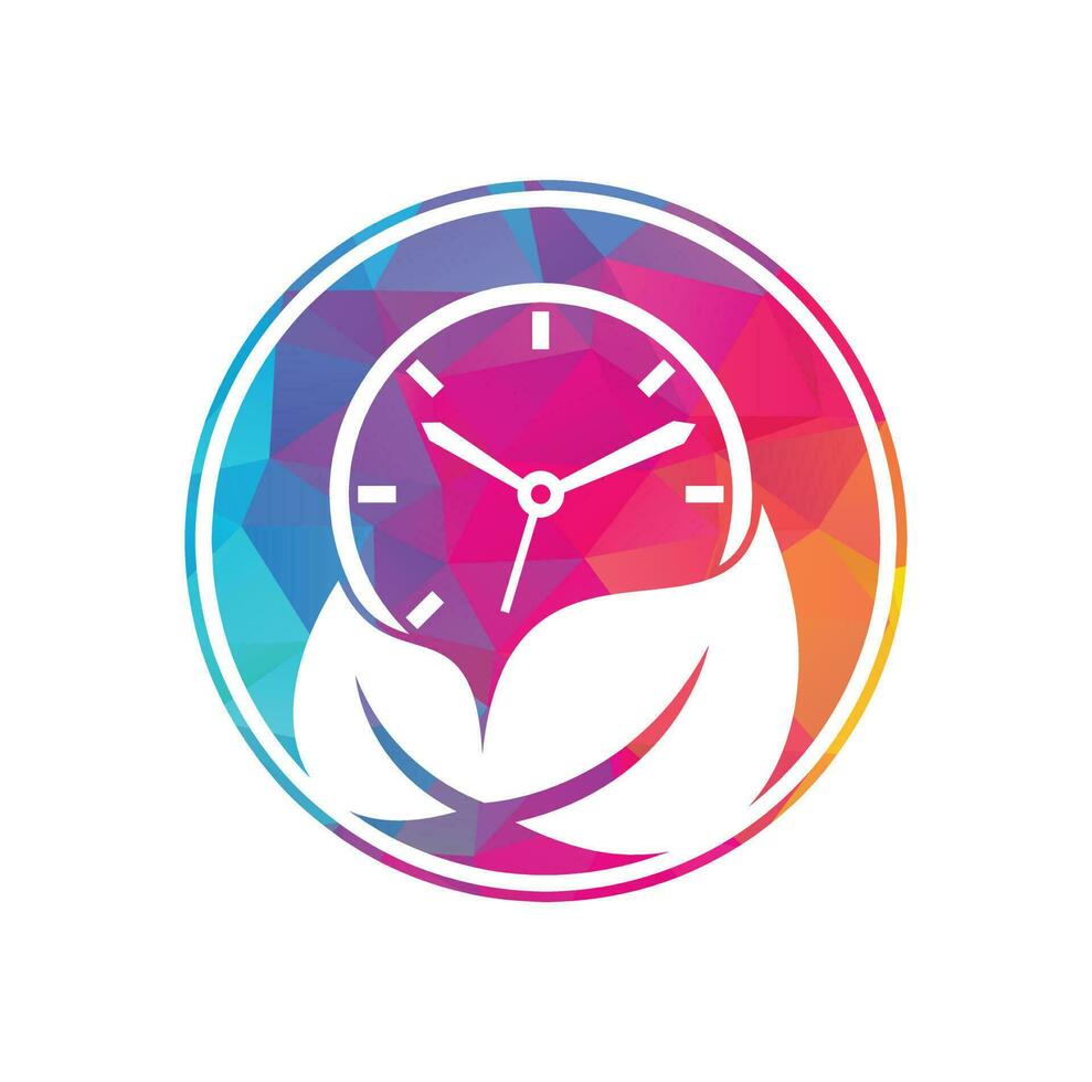 plantilla de diseño de logotipo de vector de tiempo de naturaleza. concepto de logo de tiempo de energía y tiempo de dieta.