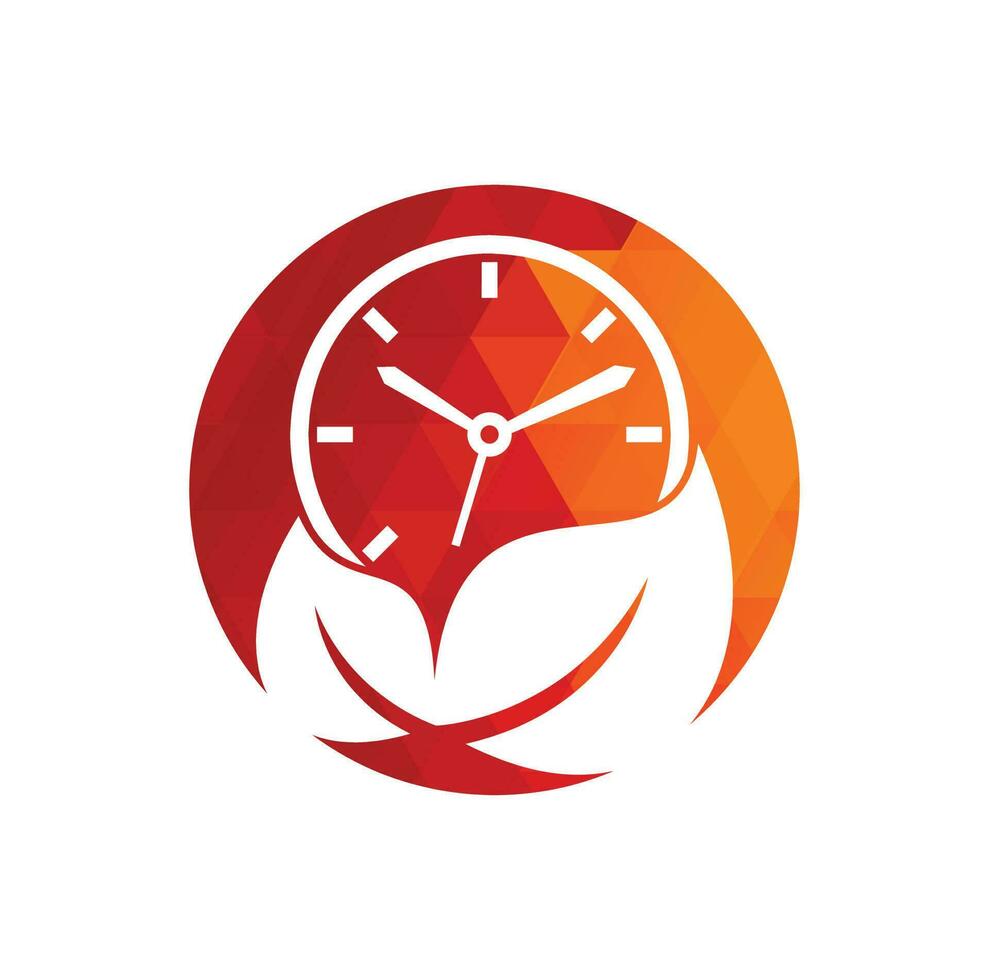 Nature time vector logo design template. Energy time and diet time logo concept.
